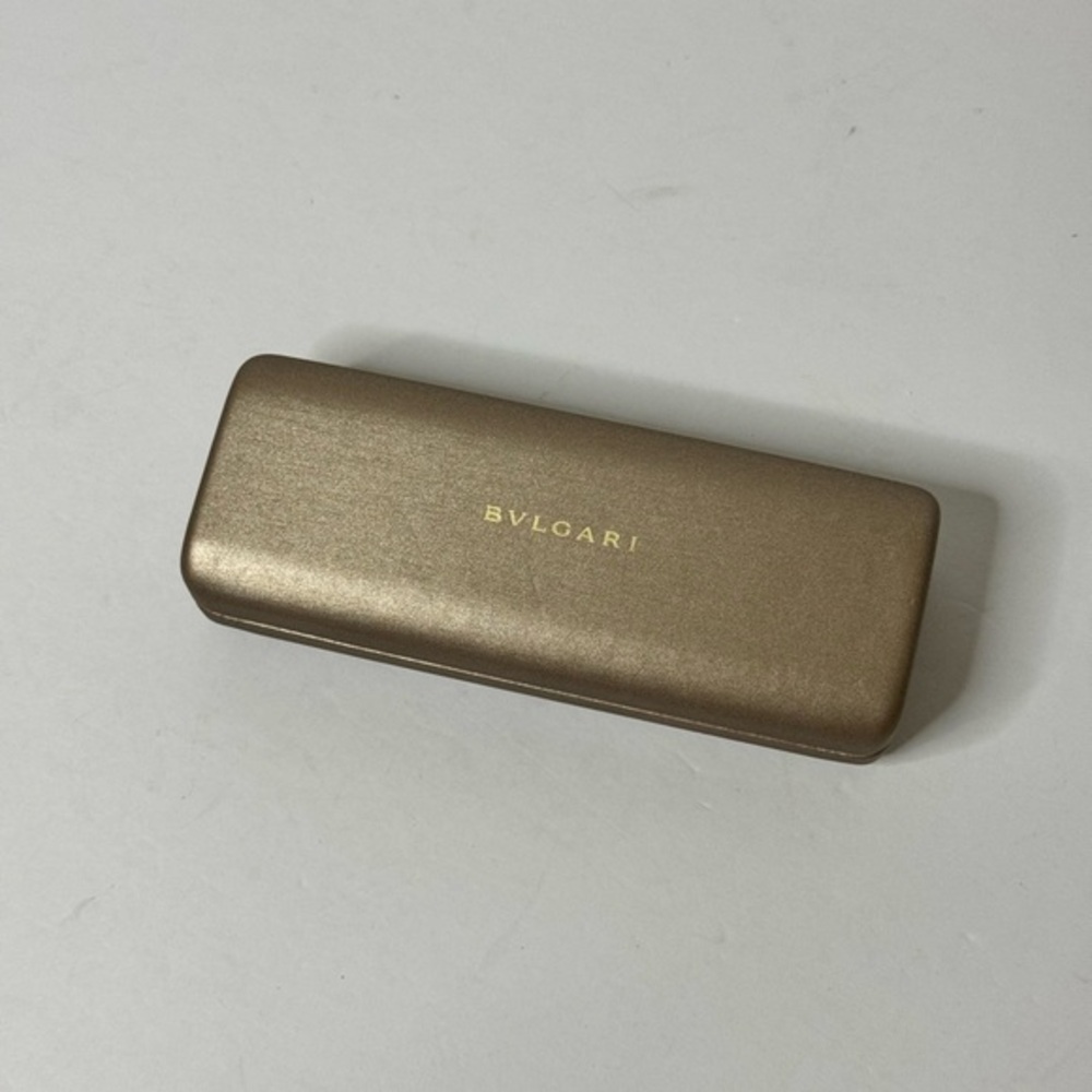 BVLGARI Sunglasses only Hard Case Gold Clamshell Eyeglasses Case Orange Interior